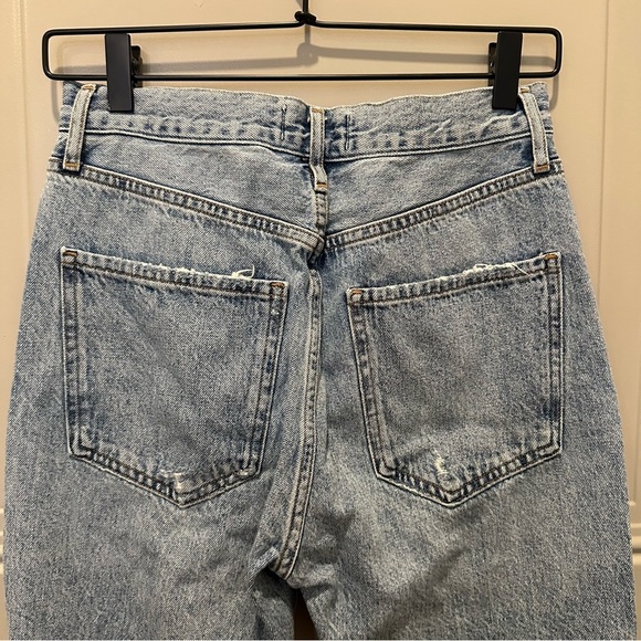 Agolde Straight Leg Distressed Denim Jeans Size 26 - Picture 4 of 8